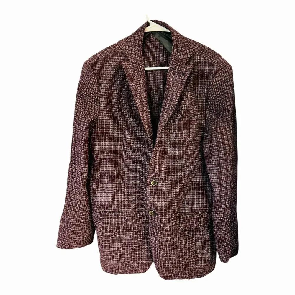 Lanificio F.lli Cerruti Oxygen Italian‎ Blue/Rust Sport Coat Size 40R Wool Cupro